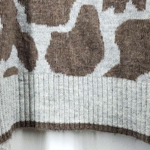 VERTIGO Brown Gray Animal Print Waterfall Cardigan Sweater M  NWT - Picture 6 of 11